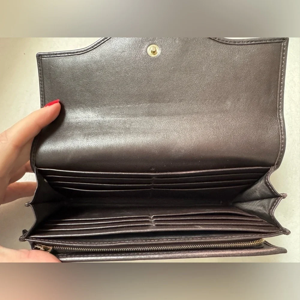 Gucci Guccissima Dark Chocolate Leather Continental Embossed GG Long Wallet - Picture 3 of 13
